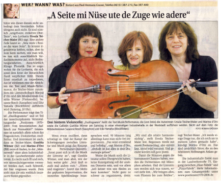 A Seite mi Nüse ute de Zuge wie adere - DE 20.6.2008